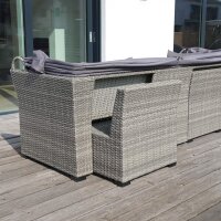 Gartenlounge Set Santa Fe mit Sonnendach - Grau