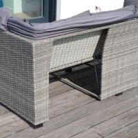 Gartenlounge Set Santa Fe mit Sonnendach - Grau