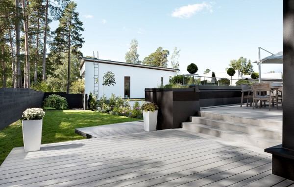 Terrassendiele Profi Piazza  ca.14x2,5x390cm Pro Silver Teak