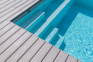 Terrassendiele Profi Piazza  ca.14x2,5x390cm Pro Silver Teak