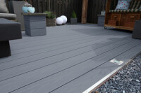 Terrassendiele EMMA, 14x2,5x400cm, Hohlkammer, Wendediele, Co-ex, Grau/Braun