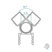 Drehbares Adapterprofil, Anthrazit, 2,5 x 5,5 x 200 cm